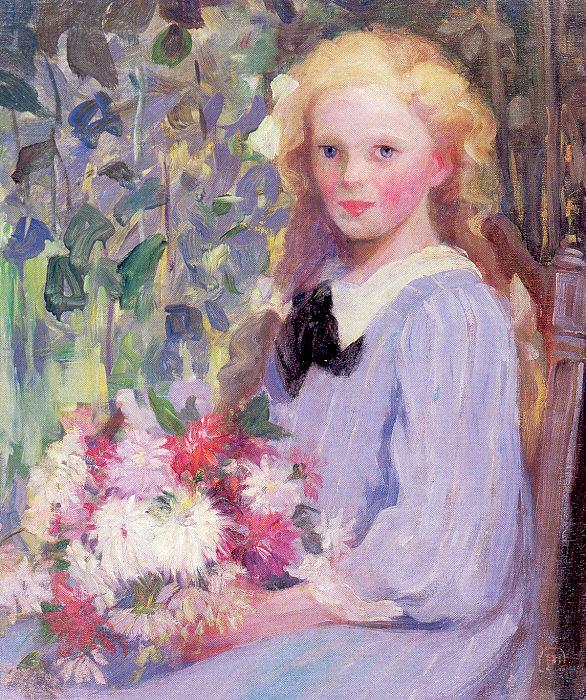 Palmer, Pauline Girl with Flowers oil painting picture